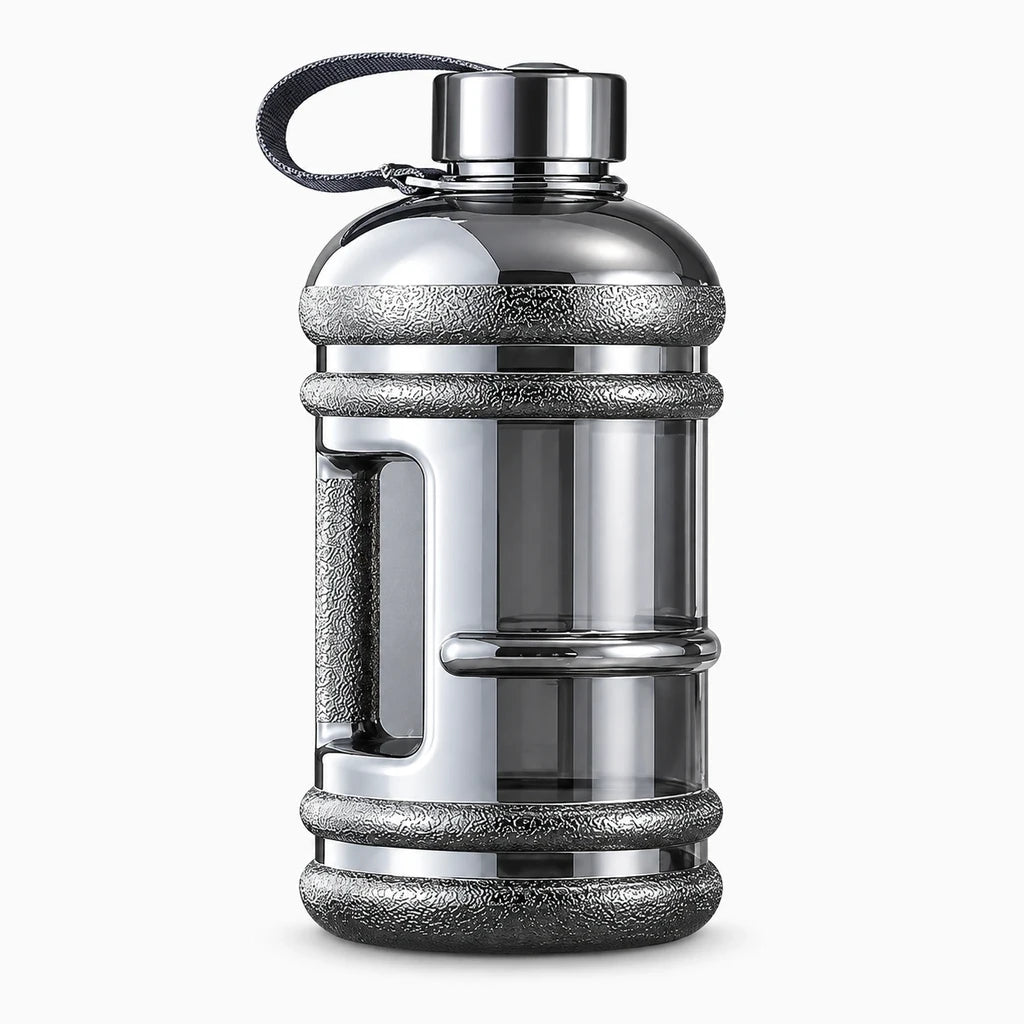 Gourde de randonnée 2L avec anse ergonomique et design résistant aux chocs répétés