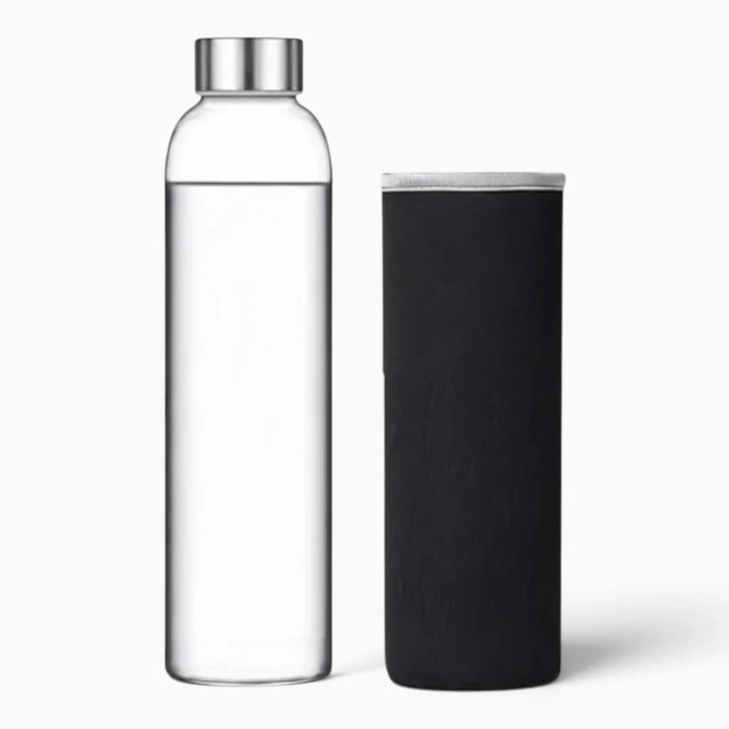 Bouteille en verre transparent contenance 550 ml, compatible porte-gobelet automobile