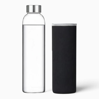 Bouteille en verre transparent contenance 550 ml, compatible porte-gobelet automobile
