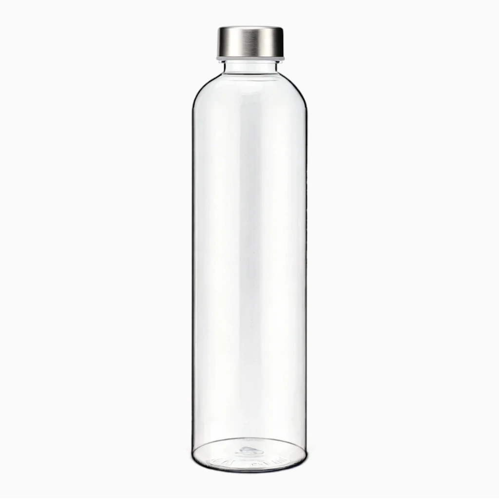 Grande gourde de 1000 ml en plastique transparent avec bouchon vissé, idéale pour le sport et les activités en plein air