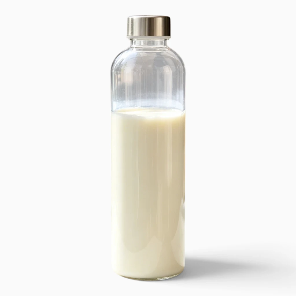 Bouteille d'eau portable de 1 litre en plastique sans BPA, design épuré avec graduations de mesure visibles