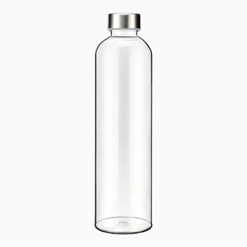 Grande gourde de sport 1000 ml avec fond stable et corps transparent permettant de suivre le niveau d'hydratation
