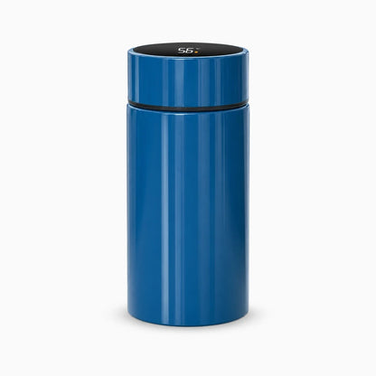 Petit thermos bleu foncé isolant 12 heures, format compact pour sac à main