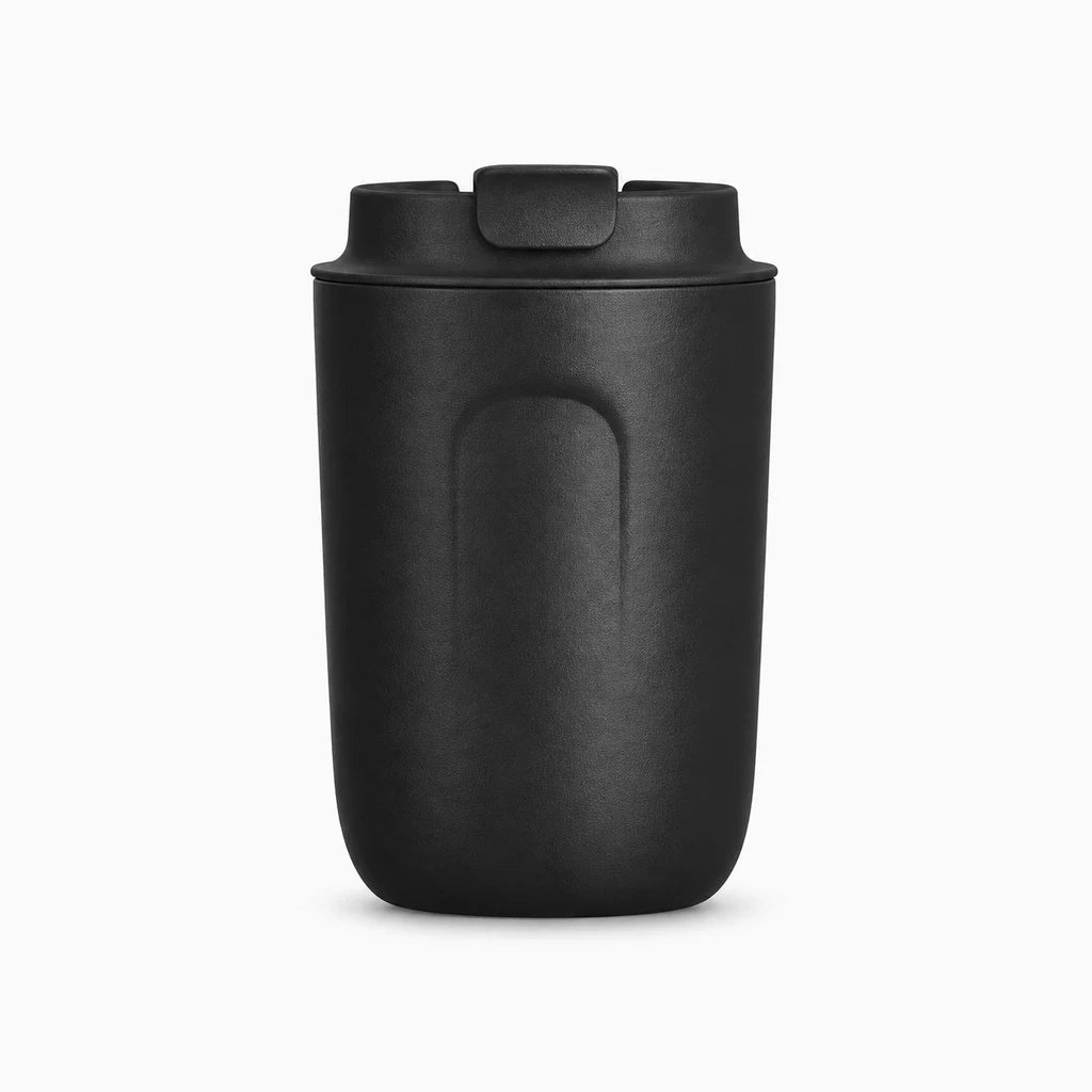Thermos café mug compact noir en acier inoxydable pour boissons chaudes et froides