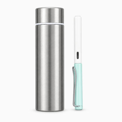 Mini thermos isotherme compact argenté pour boissons chaudes portables