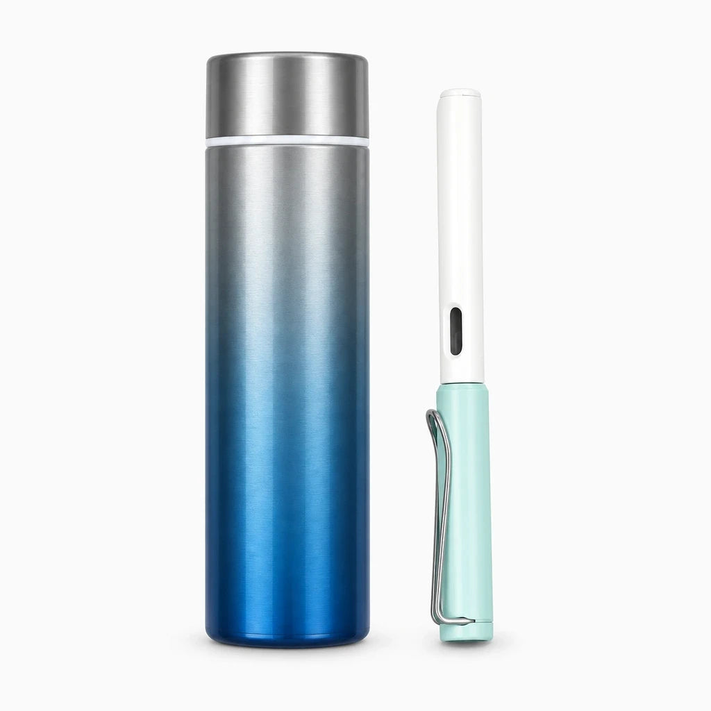 Petit récipient thermos blanc 150 ml à paroi sous vide pour trajets courts