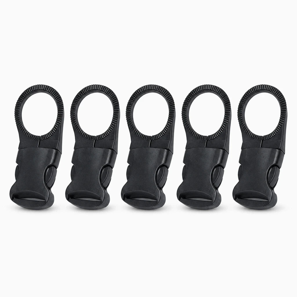 Lot de 5 porte-gourdes en nylon avec mousqueton pour sac à dos, fermés par clip