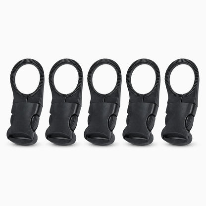 Lot de 5 porte-gourdes en nylon avec mousqueton pour sac à dos, fermés par clip