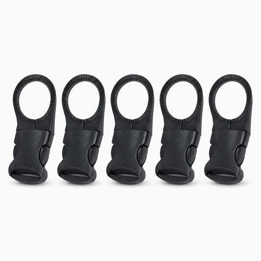Lot de 5 porte-gourdes en nylon avec mousqueton pour sac à dos, fermés par clip