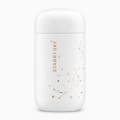 Thermo bouteille compacte 200 ml en acier inoxydable avec bouchon vissé, coloris blanc