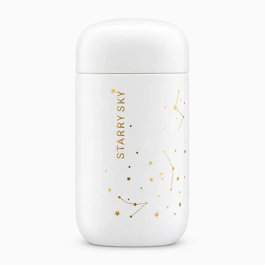 Thermo bouteille compacte 200 ml en acier inoxydable avec bouchon vissé, coloris blanc