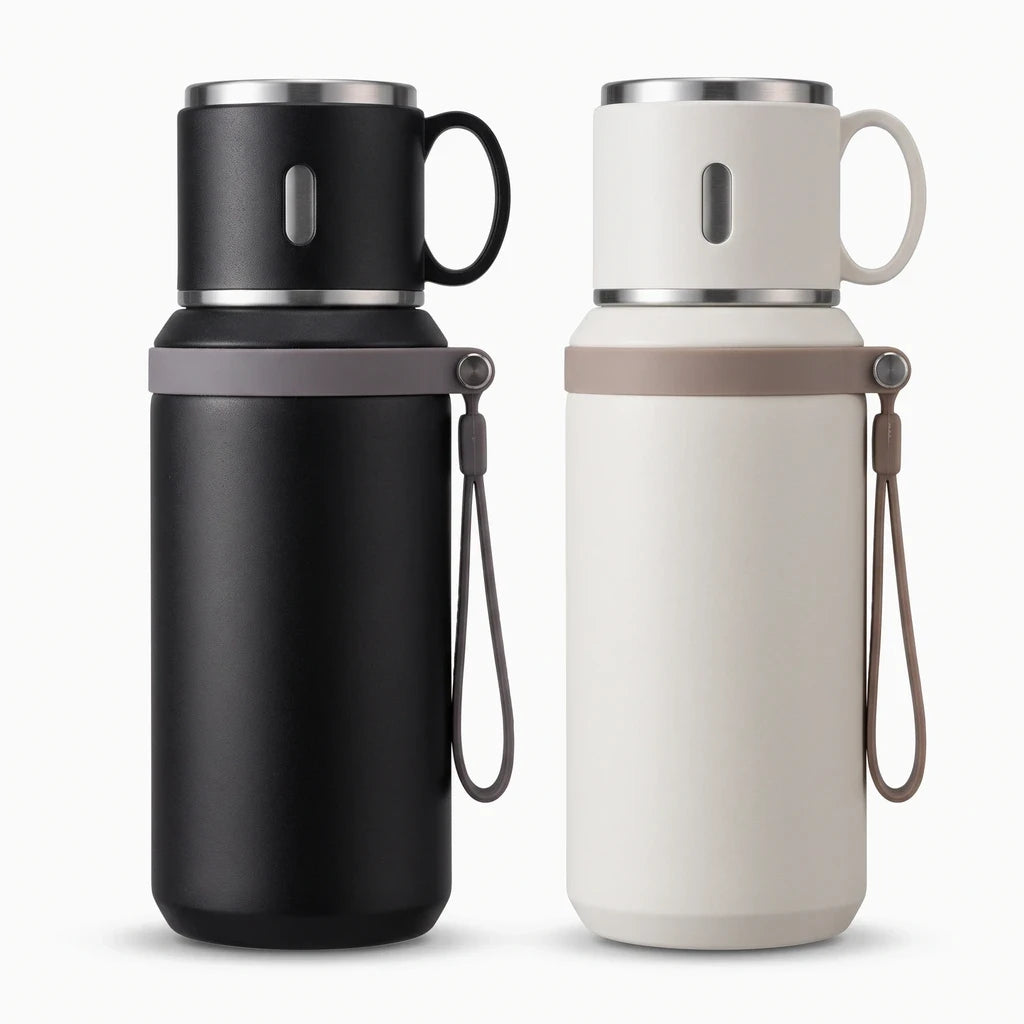Détail du bouchon anti-fuite du thermos café, système de fermeture étanche