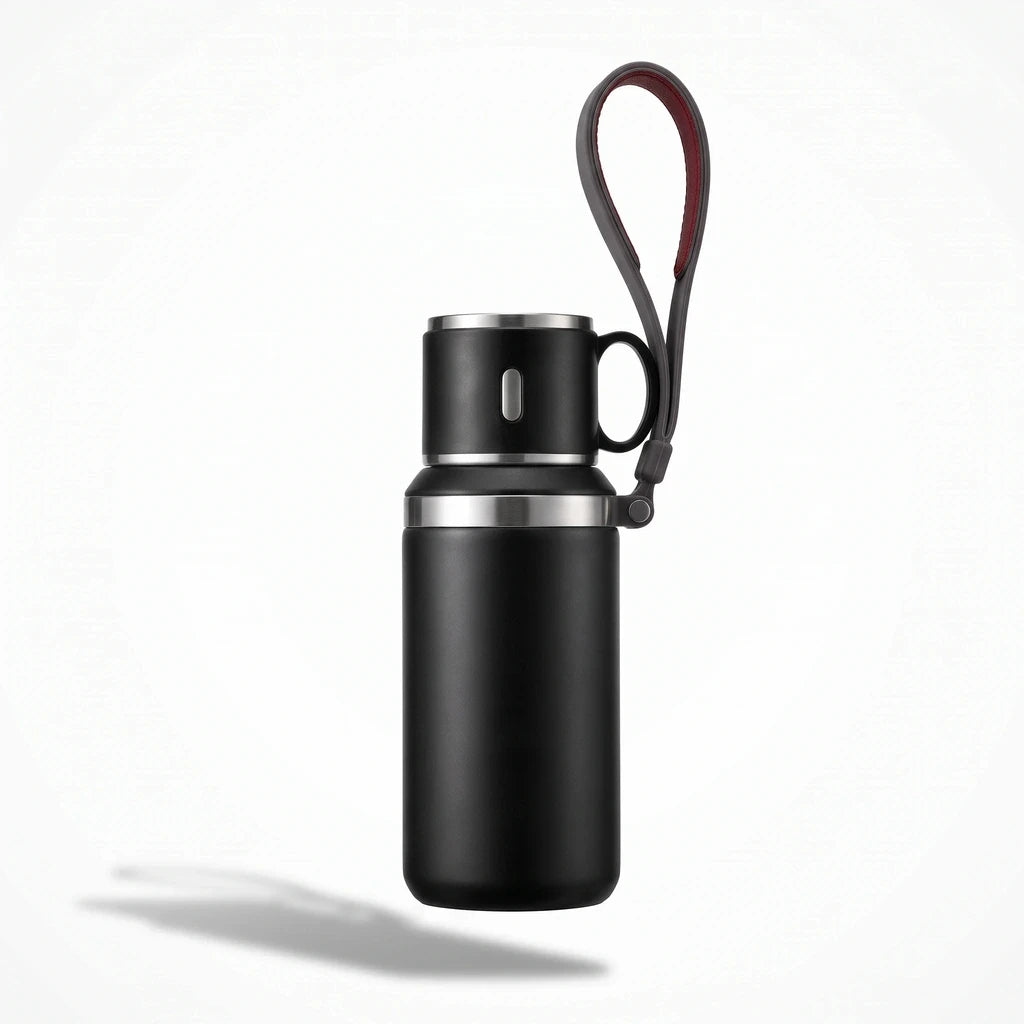 Thermos professionnel café posé sur un bureau, capacité 600 ml