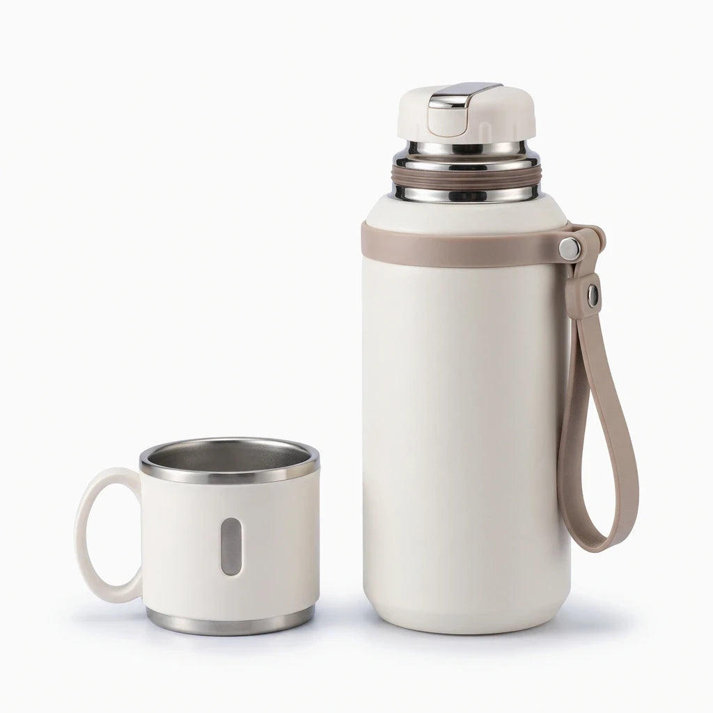 Coupe transversale montrant l'isolation thermique du thermos café professionnel