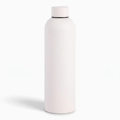 Thermos inox blanc à double paroi sous vide, idéal pour boissons chaudes et froides