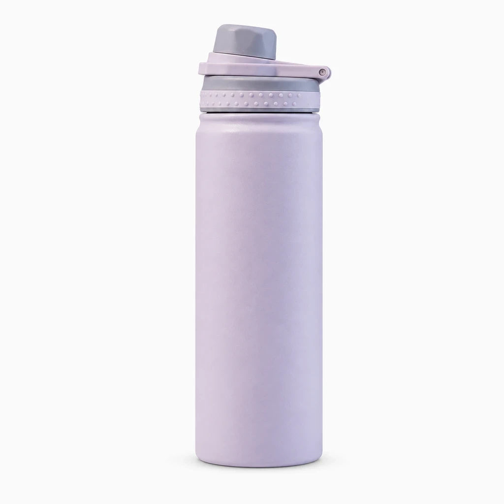 Thermos noir brillant avec bouchon étanche, prêt pour le transport en sac