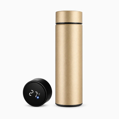 Thermos publicitaire 500 ml acier inoxydable avec écran numérique intégré au bouchon affichant la température