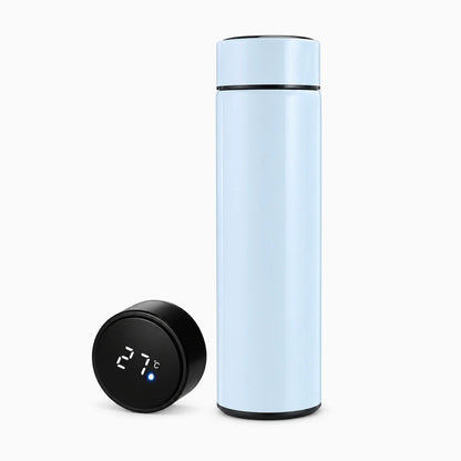 Gourde thermos publicité 500 ml paroi isolée, écran digital température bouchon, six teintes au choix