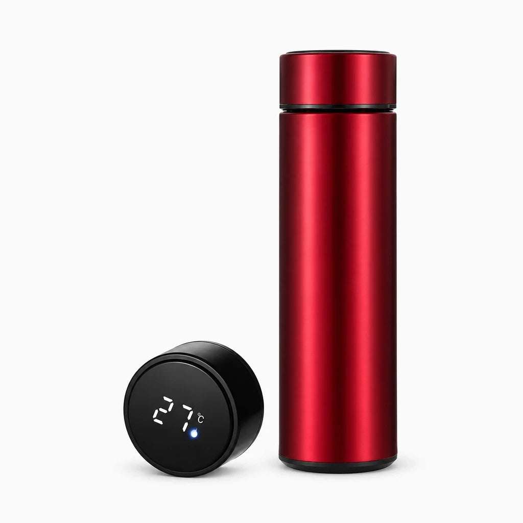 Thermos acier inoxydable bouchon with écran numérique pour boissons chaudes froides, design compact